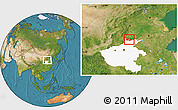 Satellite Location Map of Anyang, highlighted parent region