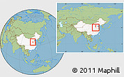 Savanna Style Location Map of Anyang, highlighted country, within the entire country