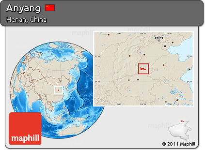 Shaded Relief Location Map of Anyang