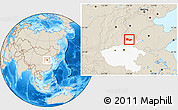 Shaded Relief Location Map of Anyang, highlighted parent region