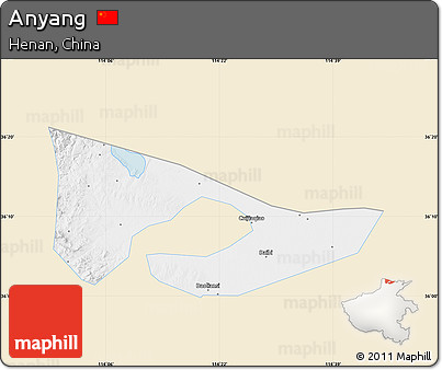 Classic Style Map of Anyang, single color outside