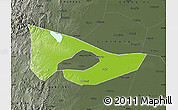 Physical Map of Anyang, darken, semi-desaturated