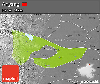 Physical Map of Anyang, desaturated