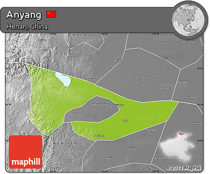 Physical Map of Anyang, desaturated