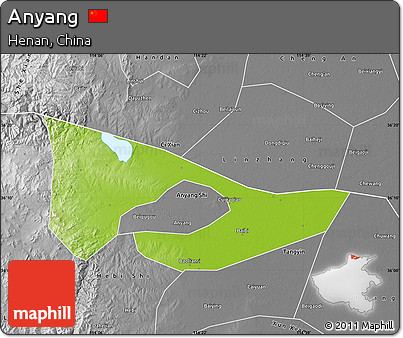Physical Map of Anyang, desaturated