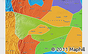Physical Map of Anyang, political outside