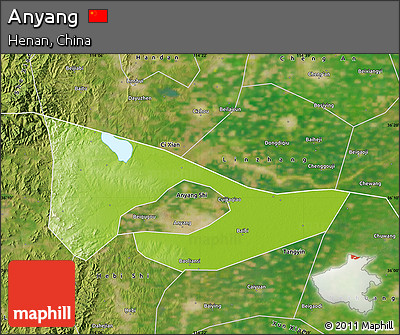 Physical Map of Anyang, satellite outside