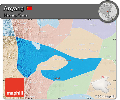 Political Map of Anyang, lighten