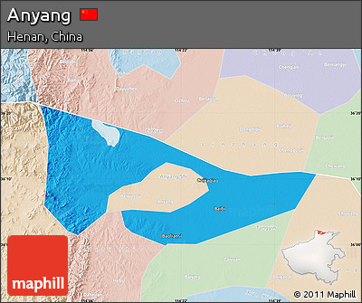 Political Map of Anyang, lighten