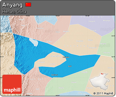 Political Map of Anyang, lighten