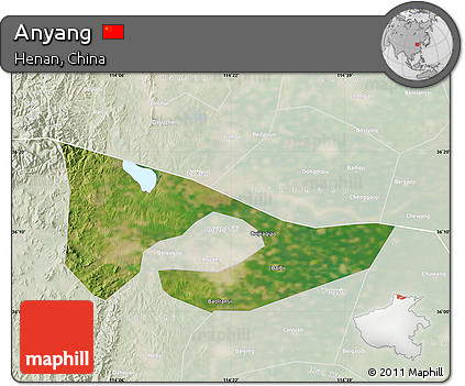 Satellite Map of Anyang, lighten