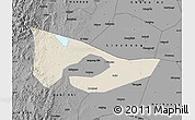 Shaded Relief Map of Anyang, darken, desaturated