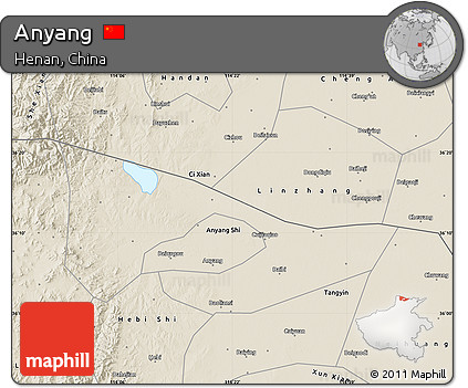 Shaded Relief Map of Anyang