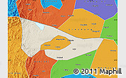 Shaded Relief Map of Anyang, political outside