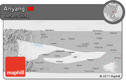 Gray Panoramic Map of Anyang
