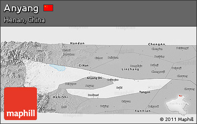 Gray Panoramic Map of Anyang