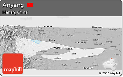 Gray Panoramic Map of Anyang