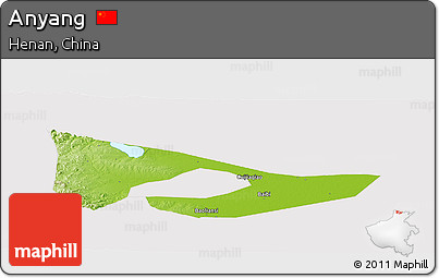 Physical Panoramic Map of Anyang, cropped outside