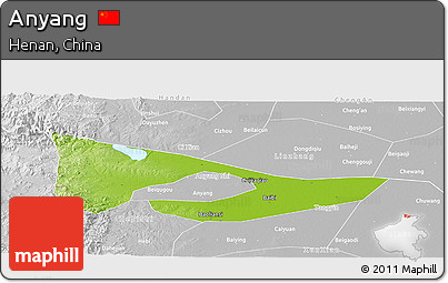 Physical Panoramic Map of Anyang, lighten, desaturated