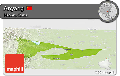 Physical Panoramic Map of Anyang, lighten