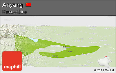 Physical Panoramic Map of Anyang, lighten