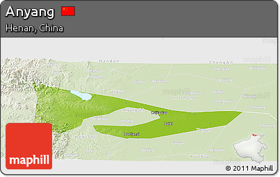 Physical Panoramic Map of Anyang, lighten