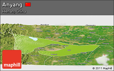 Physical Panoramic Map of Anyang, satellite outside