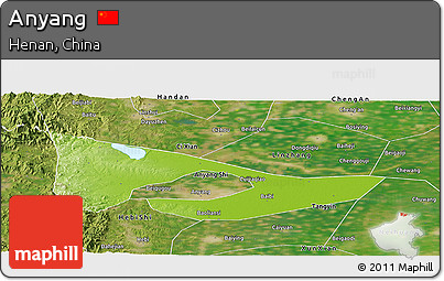 Physical Panoramic Map of Anyang, satellite outside