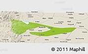 Physical Panoramic Map of Anyang, shaded relief outside