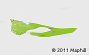Physical Panoramic Map of Anyang, single color outside