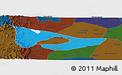 Political Panoramic Map of Anyang, darken