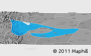 Political Panoramic Map of Anyang, desaturated