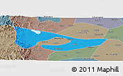 Political Panoramic Map of Anyang, semi-desaturated