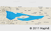 Political Panoramic Map of Anyang, shaded relief outside