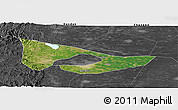 Satellite Panoramic Map of Anyang, darken, desaturated