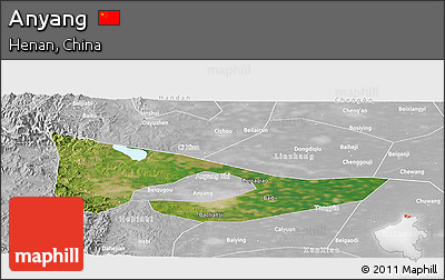 Satellite Panoramic Map of Anyang, lighten, desaturated