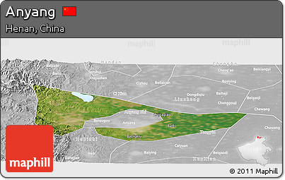 Satellite Panoramic Map of Anyang, lighten, desaturated