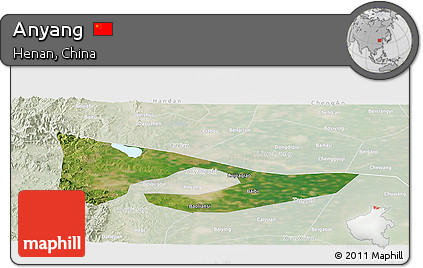 Satellite Panoramic Map of Anyang, lighten