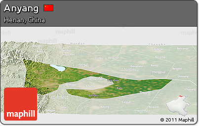 Satellite Panoramic Map of Anyang, lighten