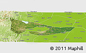 Satellite Panoramic Map of Anyang, physical outside