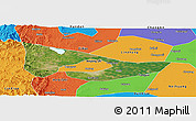 Satellite Panoramic Map of Anyang, political outside