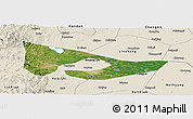 Satellite Panoramic Map of Anyang, shaded relief outside