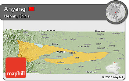 Savanna Style Panoramic Map of Anyang
