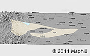 Shaded Relief Panoramic Map of Anyang, darken, desaturated