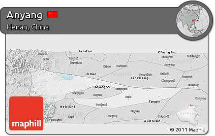 Silver Style Panoramic Map of Anyang