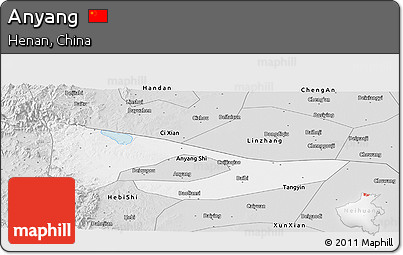 Silver Style Panoramic Map of Anyang