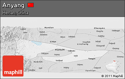 Silver Style Panoramic Map of Anyang