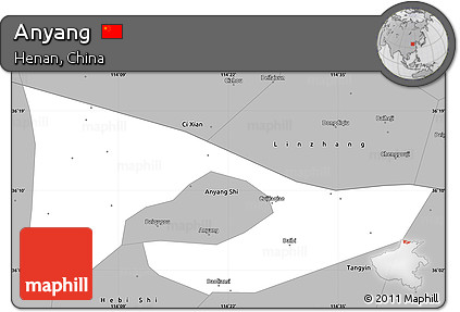 Gray Simple Map of Anyang
