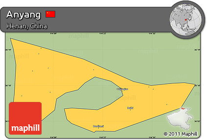 Savanna Style Simple Map of Anyang, cropped outside