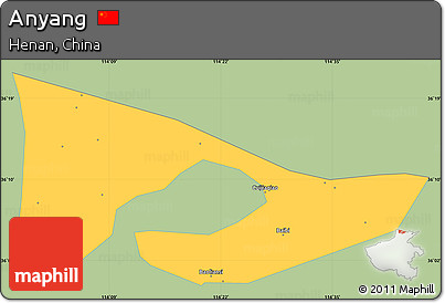 Savanna Style Simple Map of Anyang, single color outside